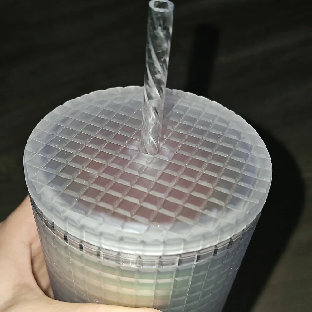 Starbucks nwts Tumbler cup. Irredescent. Grid pattern